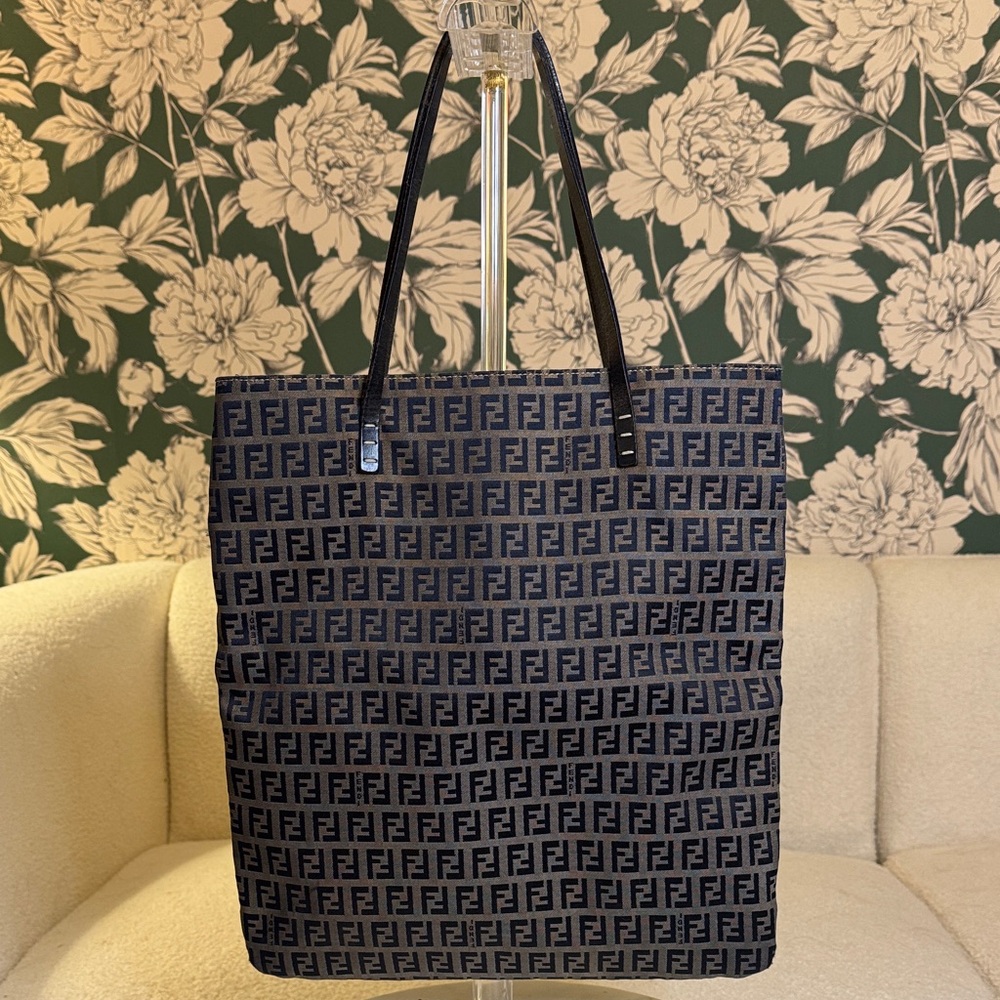 Fendi Authentic Black And Brown Patterned Tote - image 1